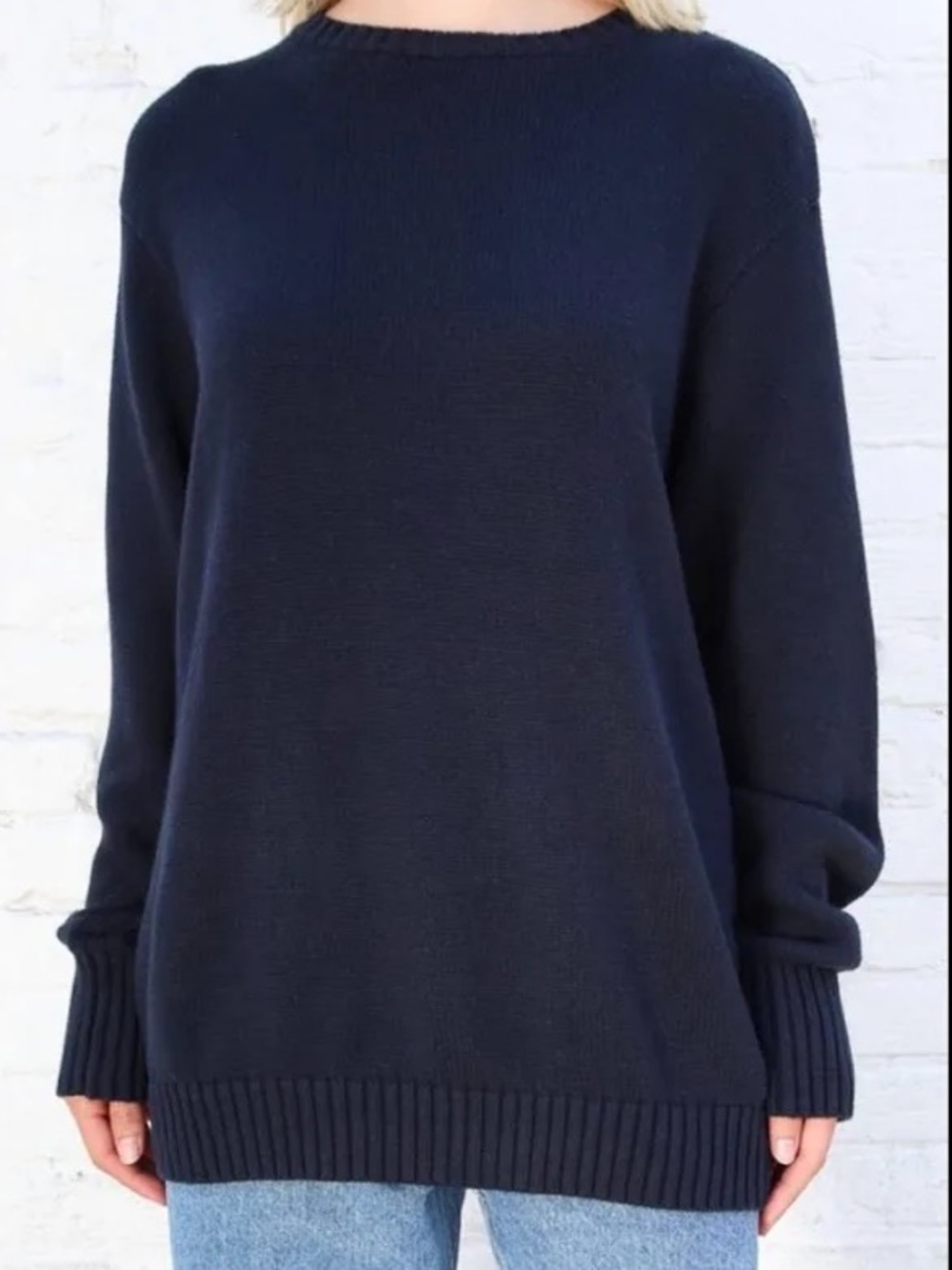 Brandy Melville Navy Crewneck 100% cotton Sweater
